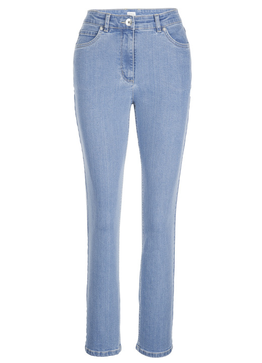 Hosen - Jeans in klassischer 5-Pocket-Form, in Größe 019 bis 052, in Farbe HELLBLAU Ansicht 1