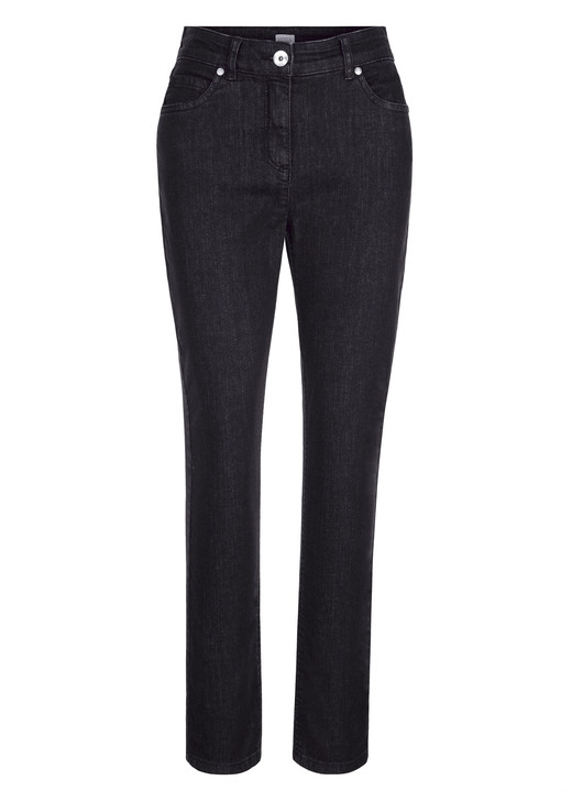 Hosen - Jeans in klassischer 5-Pocket-Form, in Größe 019 bis 040, in Farbe SCHWARZ Ansicht 1