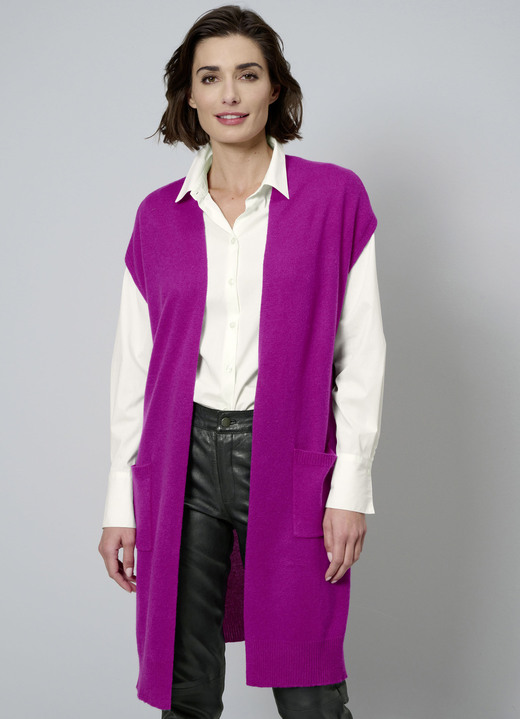 Pullover & Strickmode - Long-Strickweste aus Kaschmir, in Größe 038 bis 052, in Farbe ANTHRAZIT Ansicht 7