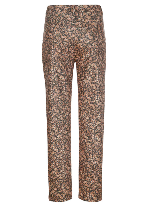 Hosen - Hose mit aparter Dessinierung Ansicht 2 Hosen - Hose mit aparter Dessinierung, in Größe 020 bis 044, in Farbe BRAUN-SCHWARZ Ansicht 2