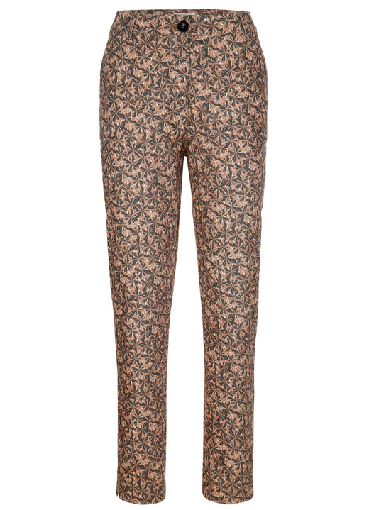 Hosen - Hose mit aparter Dessinierung, in Größe 020 bis 044, in Farbe BRAUN-SCHWARZ Ansicht 1