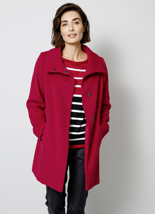 Damenmode - Wolljacke mit verdeckter Druckerleiste, in Größe 038 bis 052, in Farbe ROT Ansicht 1