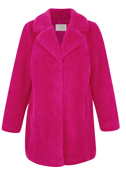 Jacken & Mäntel - Webpelzjacke mit Reverskragen, in Größe 020 bis 052, in Farbe FUCHSIA Ansicht 2