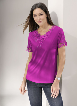 Shirt mit floraler Spitze in 5 Farben