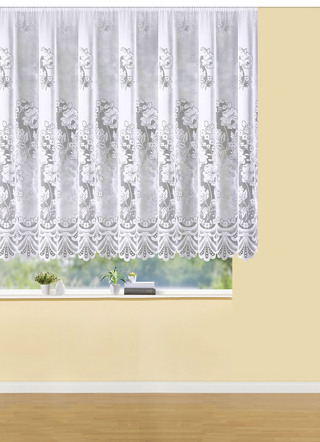 Blumenfenster-Store mit Automatikfaltenband