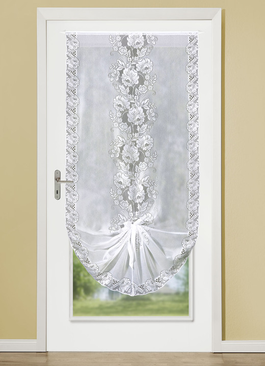 Klassisch - Schwalbenschwanz mit Stangendurchzug, in Größe 306 (H60xB40 cm) bis 363 (H175xB85 cm), in Farbe WEISS Ansicht 1