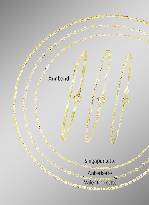 Halsketten - Elegantes 6-teiliges Schmuck-Set aus Silber, in Farbe  Ansicht 1