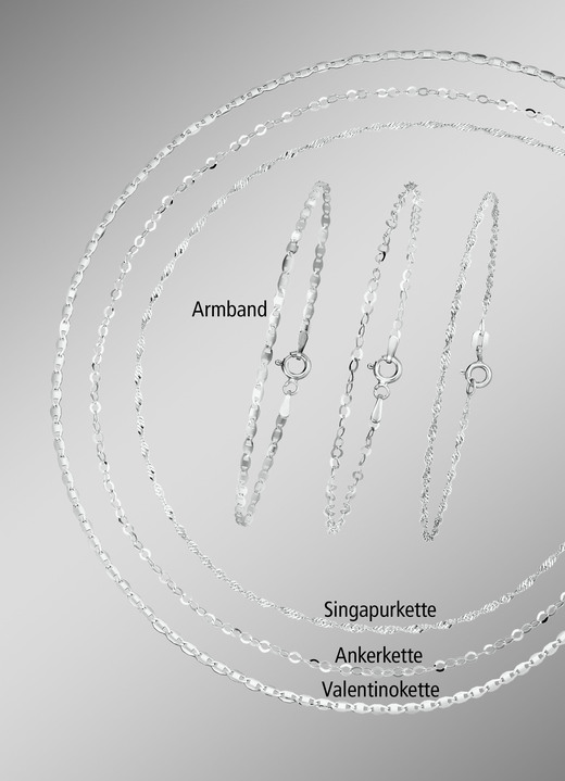 Armbänder - Elegantes 6-teiliges Schmuck-Set aus Silber, in Farbe  Ansicht 1
