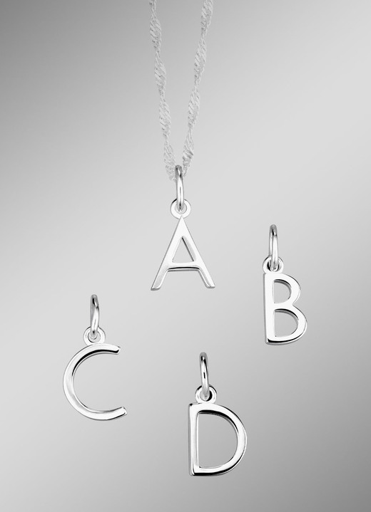 Anhänger - Bezaubernde Buchstaben-Anhänger aus Silber, in Größe 001 bis 026, in Farbe , in Ausführung Buchstabe J Ansicht 1