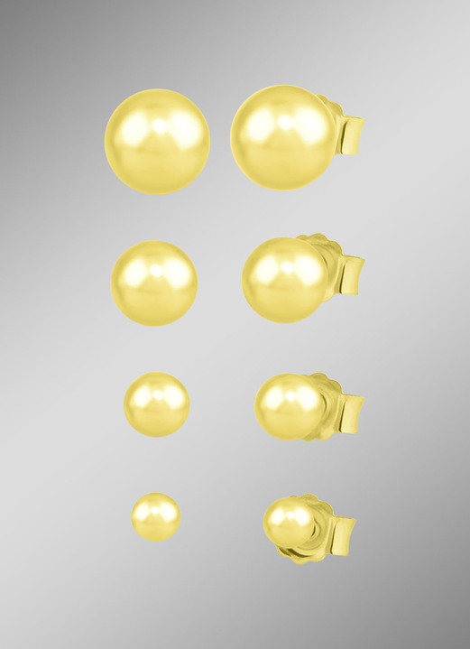 Ohrschmuck - Elegantes vergoldetes Ohrstecker-Set, 4 Paar, in Farbe  Ansicht 1