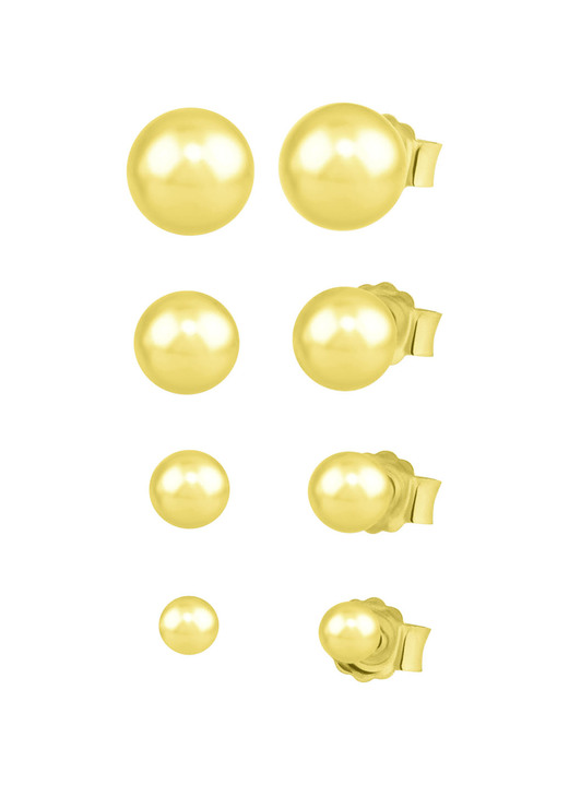 Ohrschmuck - Elegantes vergoldetes Ohrstecker-Set, 4 Paar, in Farbe  Ansicht 2