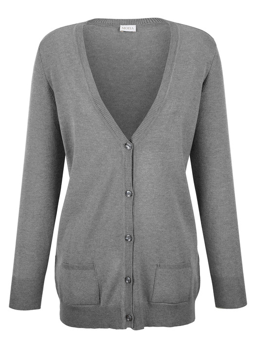 Basics - Strickjacke mit Modal  Ansicht 3 Basics - Strickjacke mit Modal , in Größe 038 bis 052, in Farbe GRAU Ansicht 3