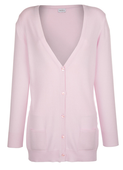 Basics - Strickjacke mit Modal-Anteil, in Größe 038 bis 052, in Farbe ROSÉ Ansicht 1