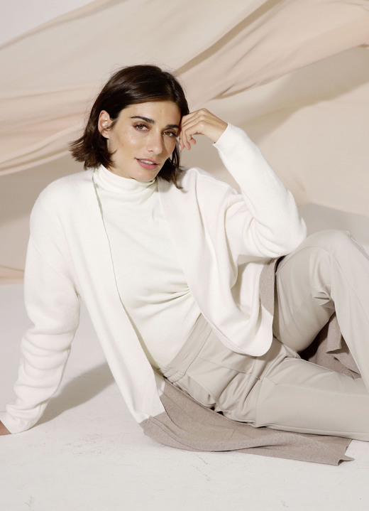 Strickjacken - Long-Strickjacke mit Kaschmir Ansicht 2 Strickjacken - Long-Strickjacke mit Kaschmir, in Größe 038 bis 052, in Farbe ECRU-TAUPE Ansicht 2