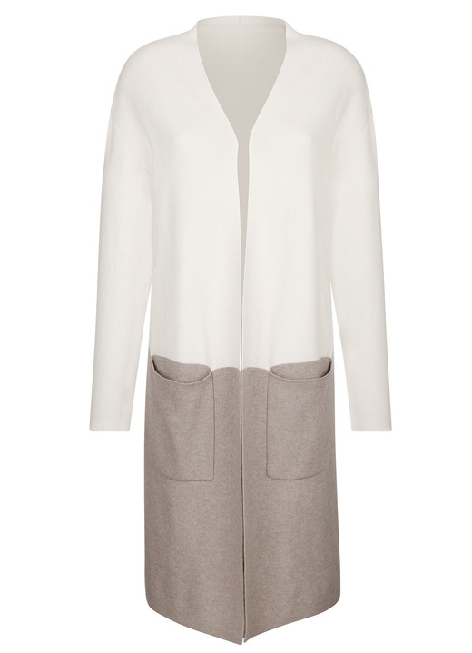 Strickjacken - Long-Strickjacke mit Kaschmir Ansicht 3 Strickjacken - Long-Strickjacke mit Kaschmir, in Größe 038 bis 052, in Farbe ECRU-TAUPE Ansicht 3