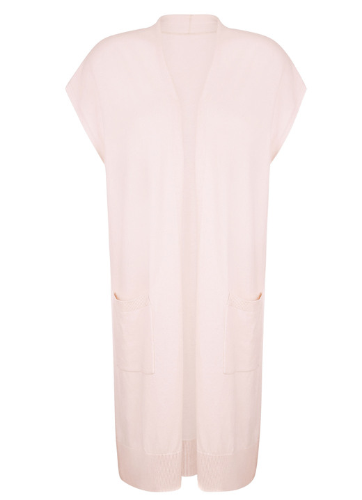 Strickwesten - Long-Strickweste mit Kaschmir, in Größe 038 bis 052, in Farbe ROSÉ Ansicht 3