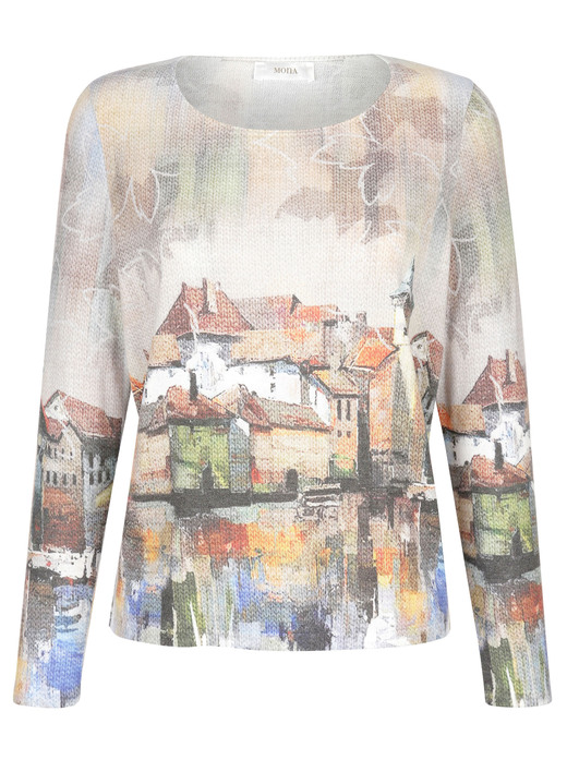 - Pullover in Feinstrick, in Größe 038 bis 052, in Farbe NATUR-CAMEL-BLAU Ansicht 3