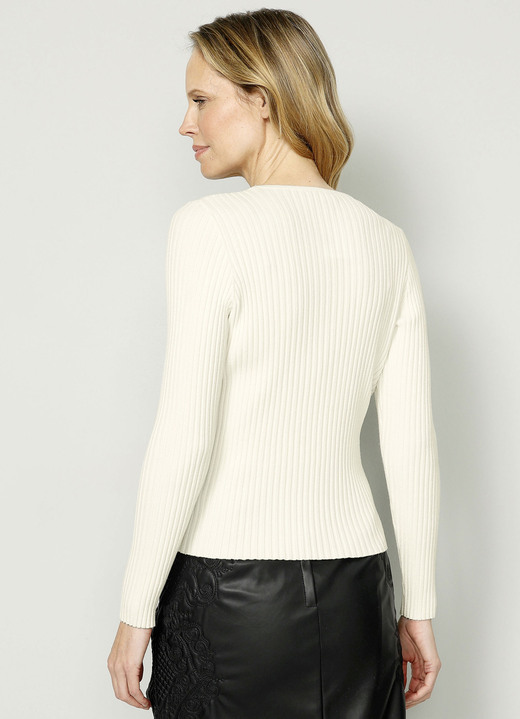 Basics - Pullover in Rippenstrick Ansicht 3 Basics - Pullover in Rippenstrick, in Größe 038 bis 046, in Farbe ECRU Ansicht 3