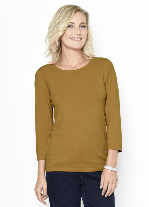 Basics - Pullover mit Modal, in Größe 038 bis 052, in Farbe OCKER Ansicht 1