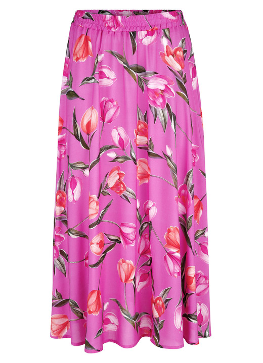 Röcke - Rock mit floraler Dessinierung, in Größe 020 bis 046, in Farbe PINK-GRÜN Ansicht 2