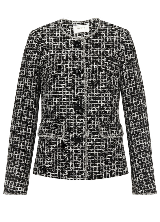 Blazer - Blazer in Chanel-Optik, in Größe 038 bis 048, in Farbe SCHWARZ-WEISS Ansicht 3