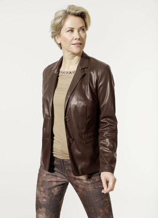 Blazer aus Nappaleder-Imitat