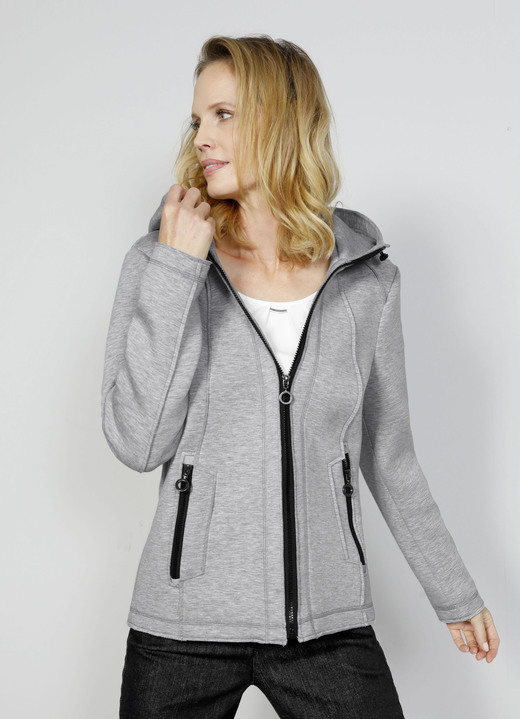 Kurz - Jacke mit offenkantiger Verarbeitung, in Größe 038 bis 052, in Farbe GRAU Ansicht 1