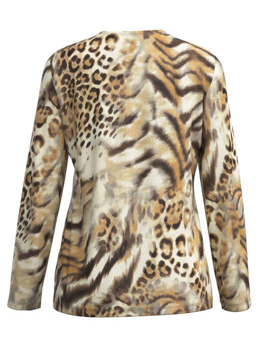 Klaus Modelle - Pullover in Feinstrick, in Größe 038 bis 054, in Farbe BRAUN-ORANGE-CREME Ansicht 3