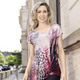 Kurzarm - Shirt mit interessantem Halsausschnitt  – Farbe BORDEAUX-ROSÉ Kurzarm - Shirt mit interessantem Halsausschnitt , in Größe 036 bis 052, in Farbe GELB-SCHWARZ-OLIV