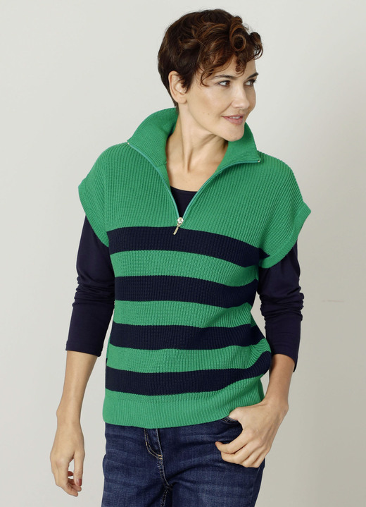 Damenmode - Pullunder in Perlfang, in Größe 038 bis 052, in Farbe JADEGRÜN-MARINE Ansicht 1