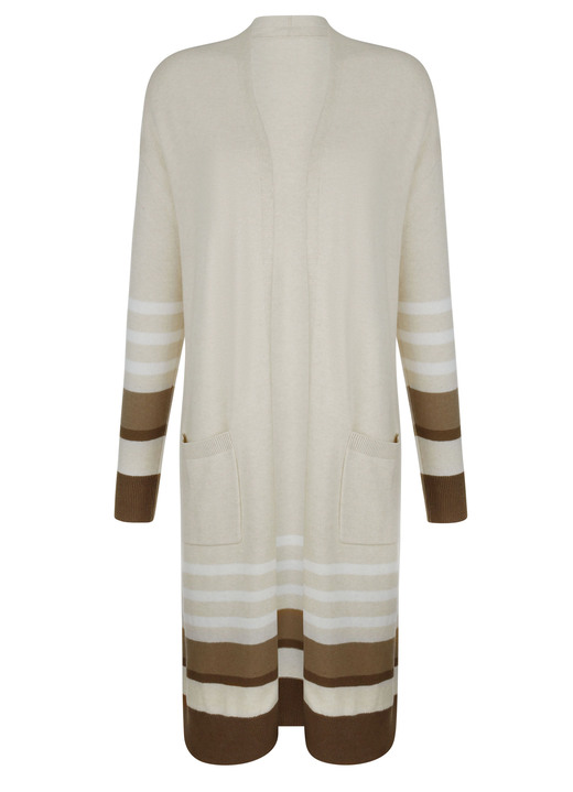 Strickjacken - Long-Strickjacke mit Kaschmir, in Größe 038 bis 052, in Farbe SAND-BRAUN Ansicht 3