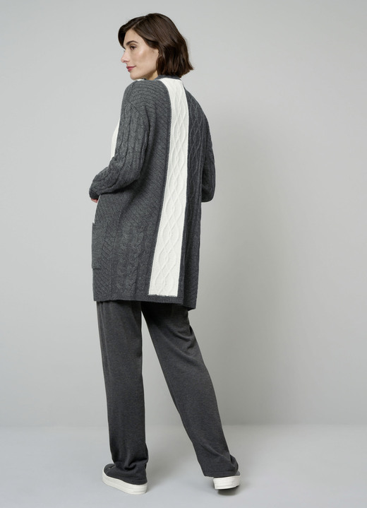 Strickjacken - Strickjacke in Strukturmix Ansicht 3 Strickjacken - Strickjacke in Strukturmix, in Größe 038 bis 052, in Farbe ANTHRAZIT-NATUR Ansicht 3