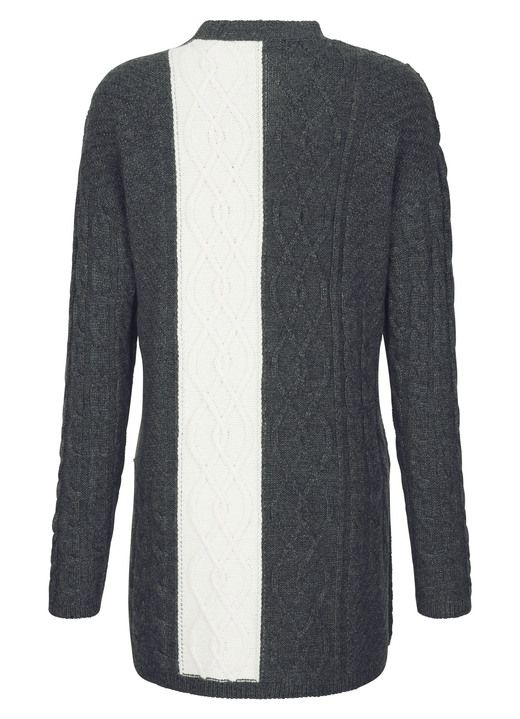 Strickjacken - Strickjacke in Strukturmix Ansicht 5 Strickjacken - Strickjacke in Strukturmix, in Größe 038 bis 052, in Farbe ANTHRAZIT-NATUR Ansicht 5