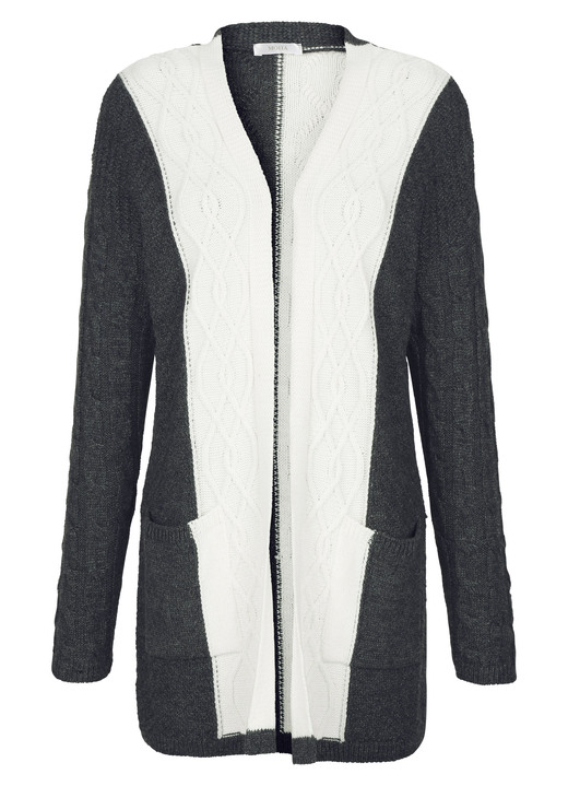 Strickjacken - Strickjacke in Strukturmix Ansicht 4 Strickjacken - Strickjacke in Strukturmix, in Größe 038 bis 052, in Farbe ANTHRAZIT-NATUR Ansicht 4
