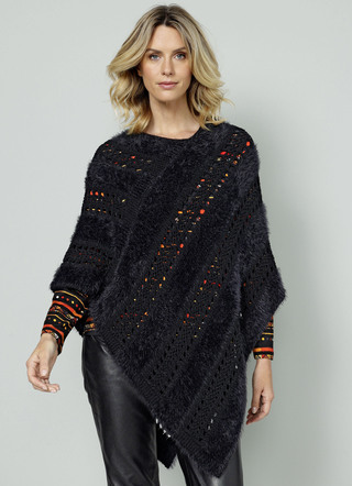 Poncho in Garnmix