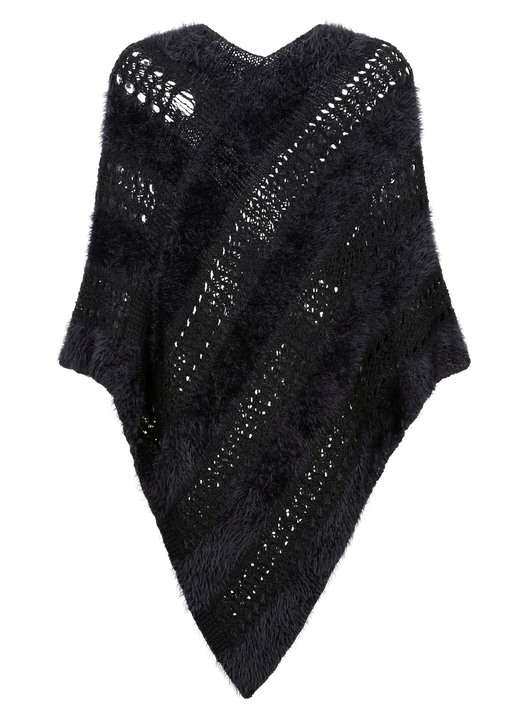Ponchos - Poncho in Garnmix, in Größe 001(38-44) bis 002(46-52), in Farbe SCHWARZ Ansicht 3