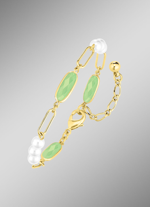 Schmucksets - Schmuckset, 3-teilig, aus Messing mit Kristallsteinen, in Farbe  Ansicht 4