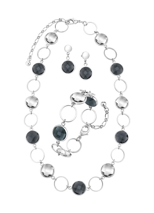 Schmucksets - Schmuckset, 3-teilig, mit Kristallsteinen, in Farbe  Ansicht 5