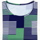 Kurzarm - Shirt mit Rundhalsausschnitt in 3 Farben – Farbe MARINE-GRÜN-WEISS Kurzarm - Shirt mit Rundhalsausschnitt in 3 Farben, in Größe 036 bis 052, in Farbe MARINE-BLEU-WEISS