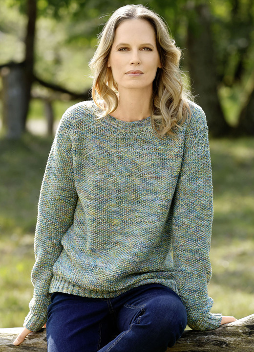Damenmode - Pullover in Garnmix Damenmode - Pullover in Garnmix, in Größe 038 bis 052, in Farbe HELLGRÜN-GELB-MULTICOLOR