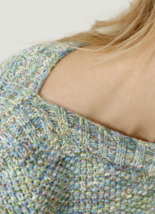 Langarm - Pullover in Garnmix Ansicht 3 Langarm - Pullover in Garnmix, in Größe 038 bis 052, in Farbe HELLGRÜN-GELB-MULTICOLOR Ansicht 3