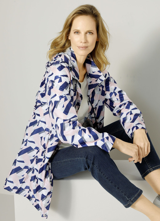 Damenmode - Funktionsjacke mit grafischem Druckdessin Ansicht 3 Damenmode - Funktionsjacke mit grafischem Druckdessin, in Größe 020 bis 052, in Farbe ROSÉ-ROYAL Ansicht 3