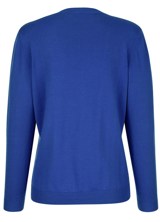 Basics - Strickjacke aus reiner Baumwolle, in Größe 038 bis 052, in Farbe ROYALBLAU Ansicht 3