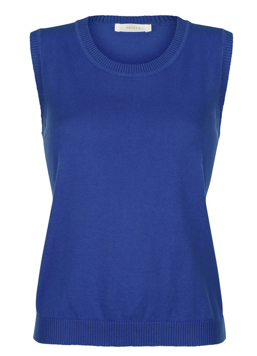 Basics - Stricktop aus reiner Baumwolle, in Größe 038 bis 052, in Farbe ROYALBLAU Ansicht 2