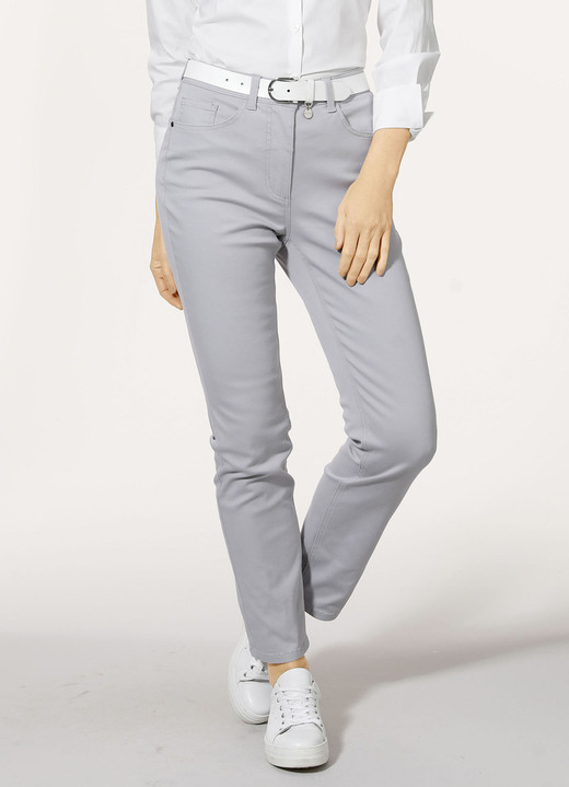 Hosen mit Knopf- und Reißverschluss - Hose in 5-Pocket-Form, in Größe 019 bis 052, in Farbe HELLBLAU Ansicht 7