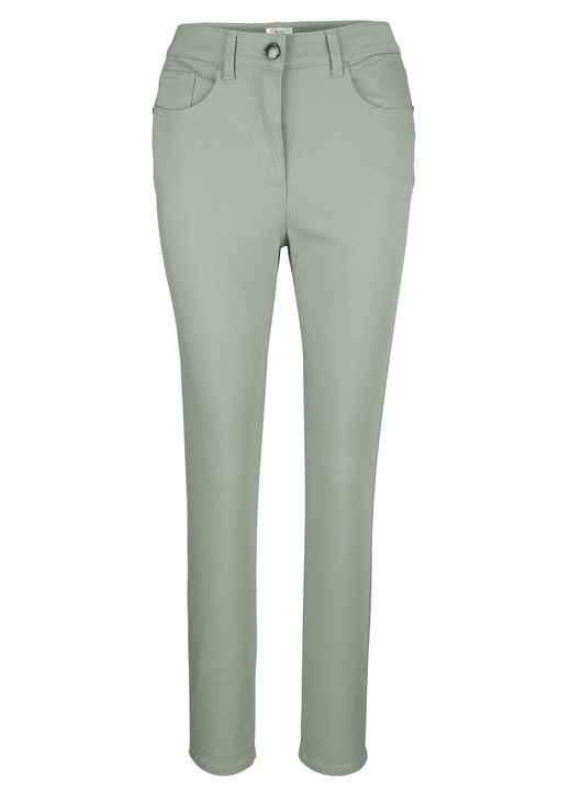 Hosen mit Knopf- und Reißverschluss - Hose in 5-Pocket-Form, in Größe 019 bis 052, in Farbe WEISS Ansicht 9