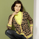 Strickjacken - Strickjacke mit Tierfell-Optik – Farbe CAMEL-SCHWARZ-LIMETTE – Ansicht 3 Strickjacken - Strickjacke mit Tierfell-Optik, in Größe 038 bis 052, in Farbe CAMEL-SCHWARZ-LIMETTE – Farbe CAMEL-SCHWARZ-LIMETTE – Ansicht 3