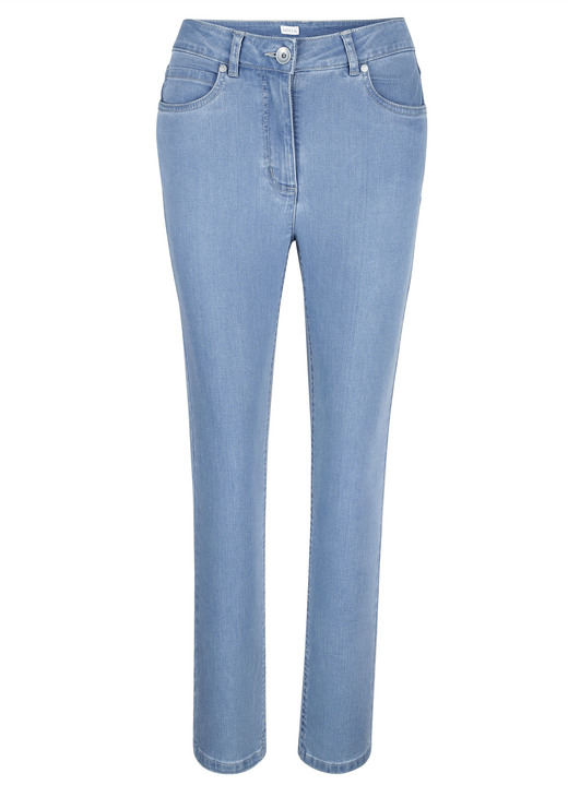 Hosen - Knöchellange Jeans in 5-Pocket-Form Ansicht 2 Hosen - Knöchellange Jeans in 5-Pocket-Form, in Größe 019 bis 052, in Farbe HELLBLAU Ansicht 2