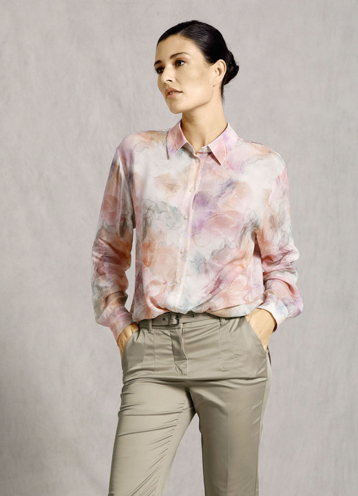 Langarm - Hemdbluse mit tollem Allover-Dessin, in Größe 038 bis 052, in Farbe MULTICOLOR Ansicht 2