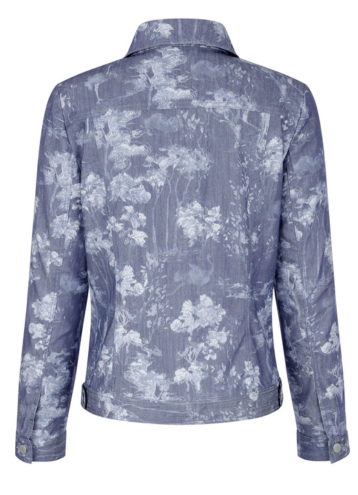 Kurz - Jeansjacke mit Knopfleiste, in Größe 038 bis 052, in Farbe BLAU-WEISS Ansicht 4